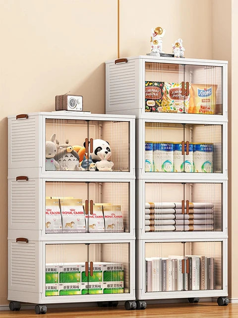 Foldable Plastic Storage Cabinet with wheels