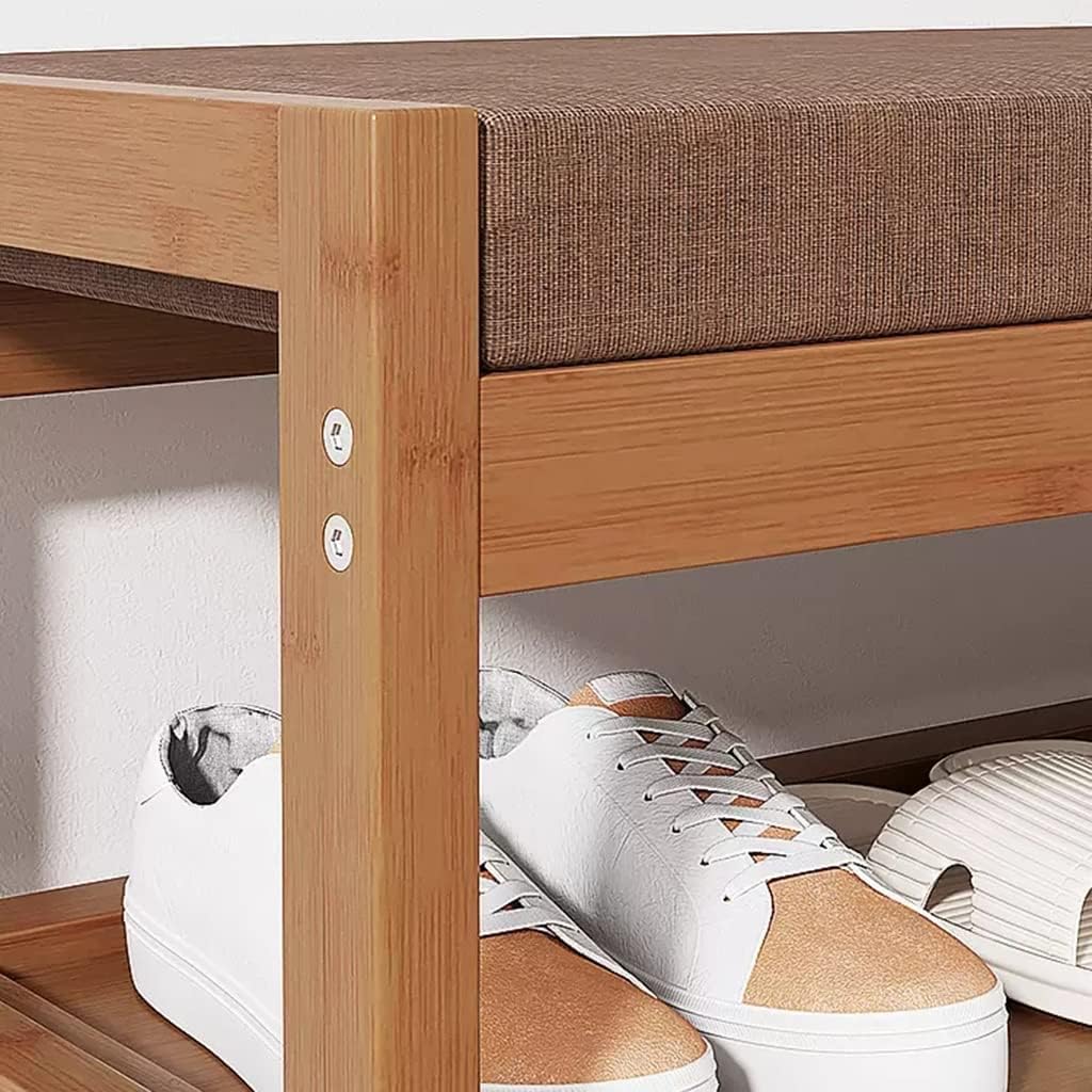 Bamboo 2-Tier Shoe Rack Bench