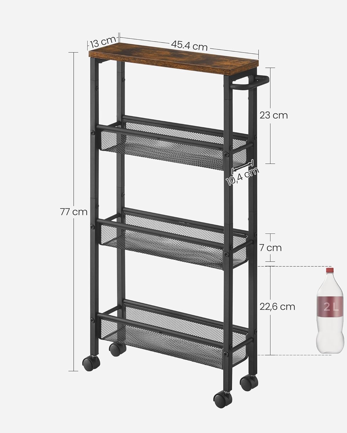 VASAGLE 4-Shelf Trolley