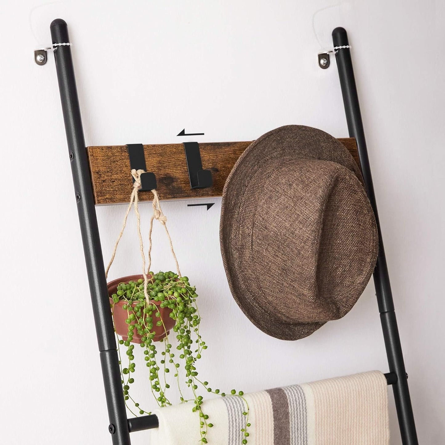 VASAGLE Blanket Ladder, 5-Tier Ladder Shelf