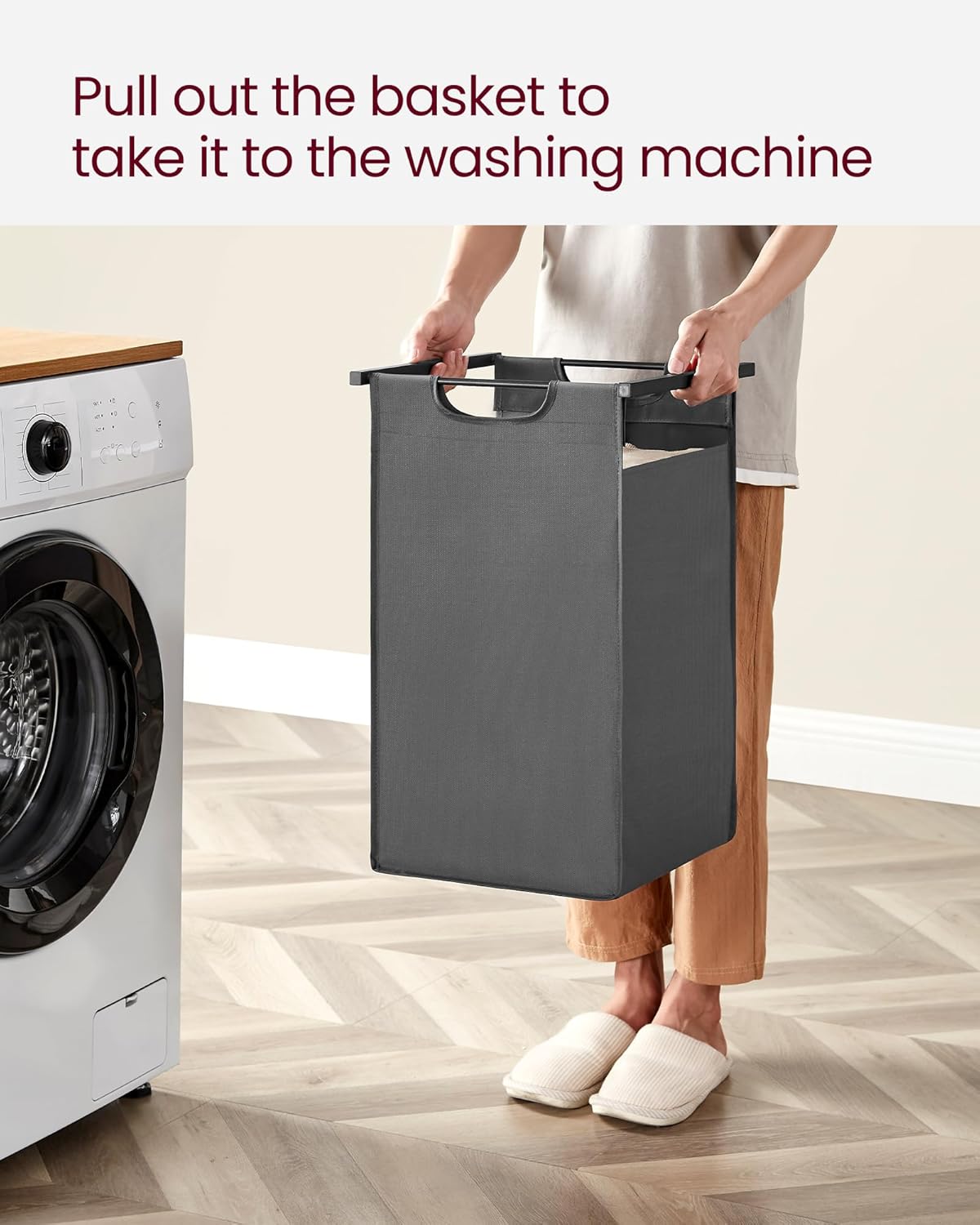 VASAGLE Laundry Basket, 2-Compartment Laundry Hamper