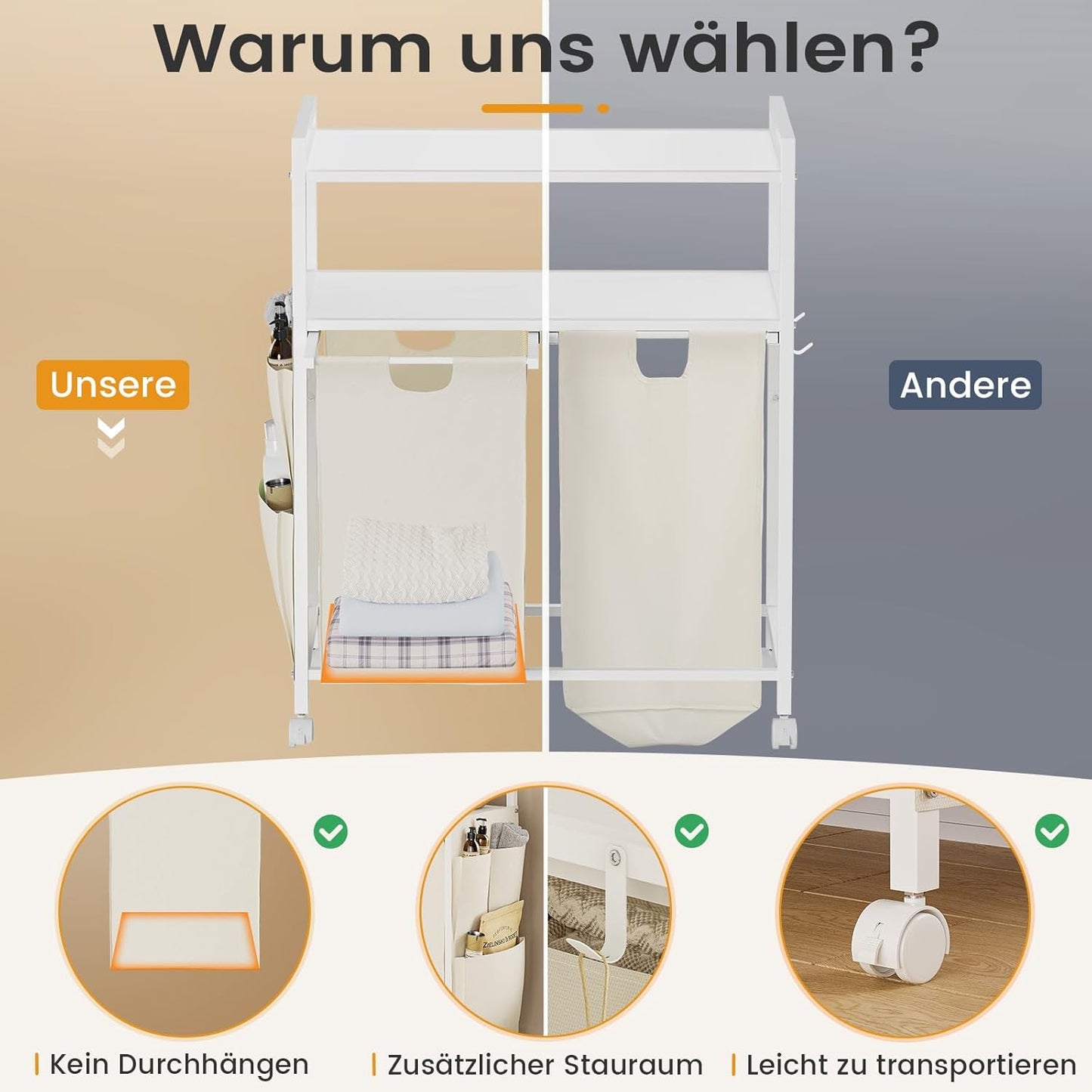 Laundry Basket 2 Compartments