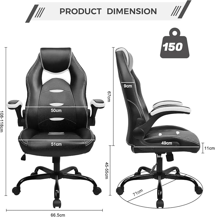 BASETBL Office Chair Folding Armrest Height Adjustable