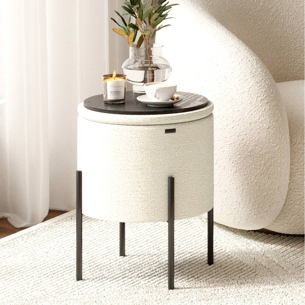 Round Ottoman Stool Storage