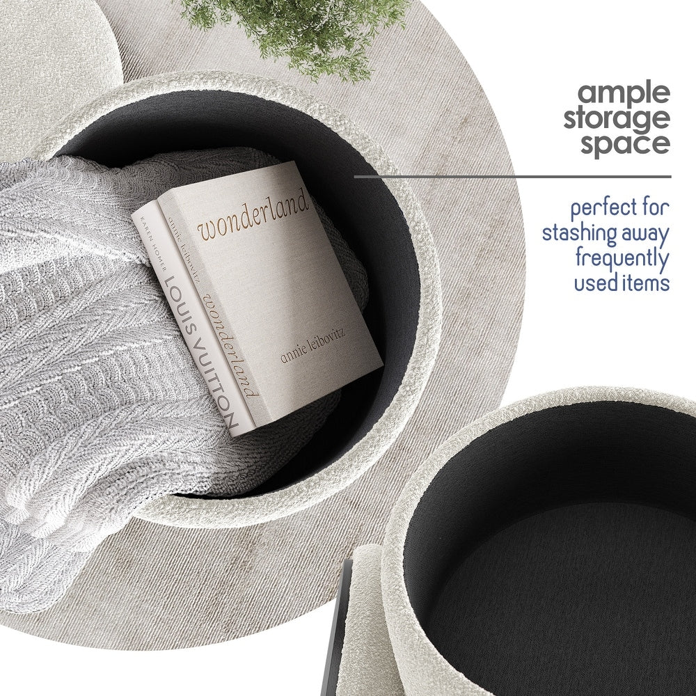 Round Ottoman Stool Storage