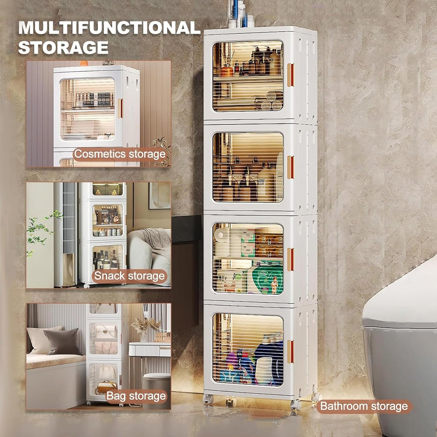 Narrow Storage Cabinet W/ Wheels