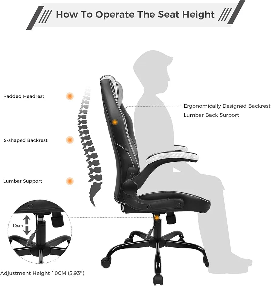 BASETBL Office Chair Folding Armrest Height Adjustable
