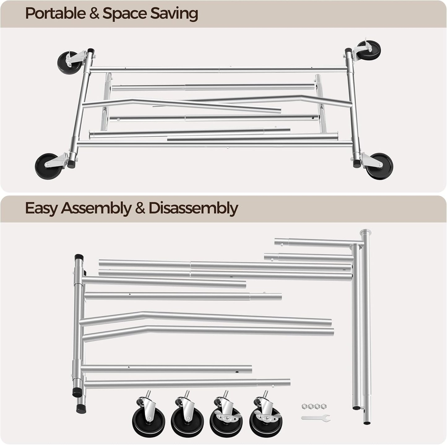Yaheetech Rolling Clothes Rack