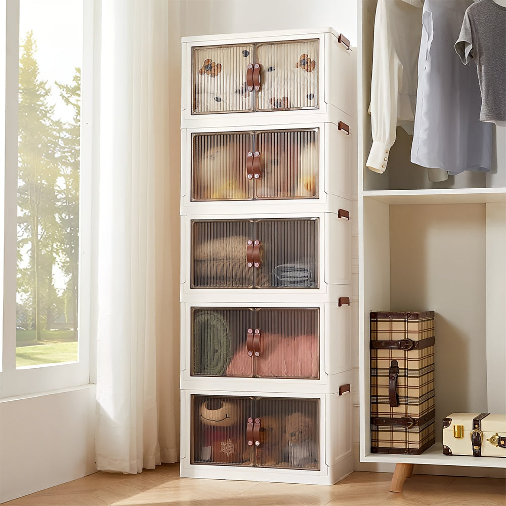 Foldable Plastic Storage Cabinet with wheels