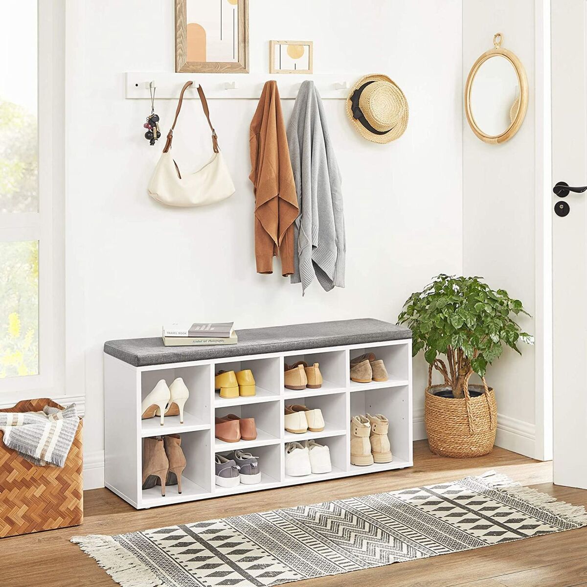 Vasagle Storage Shoe Bench 10 Compartments