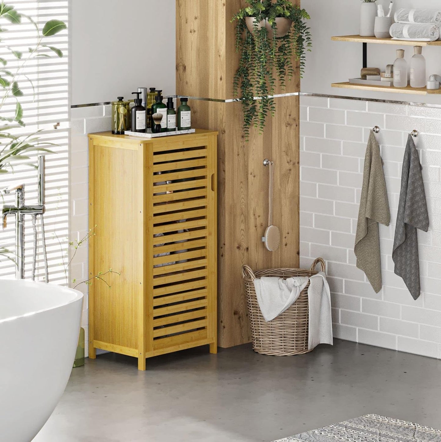 Narrow Bamboo Cabinet