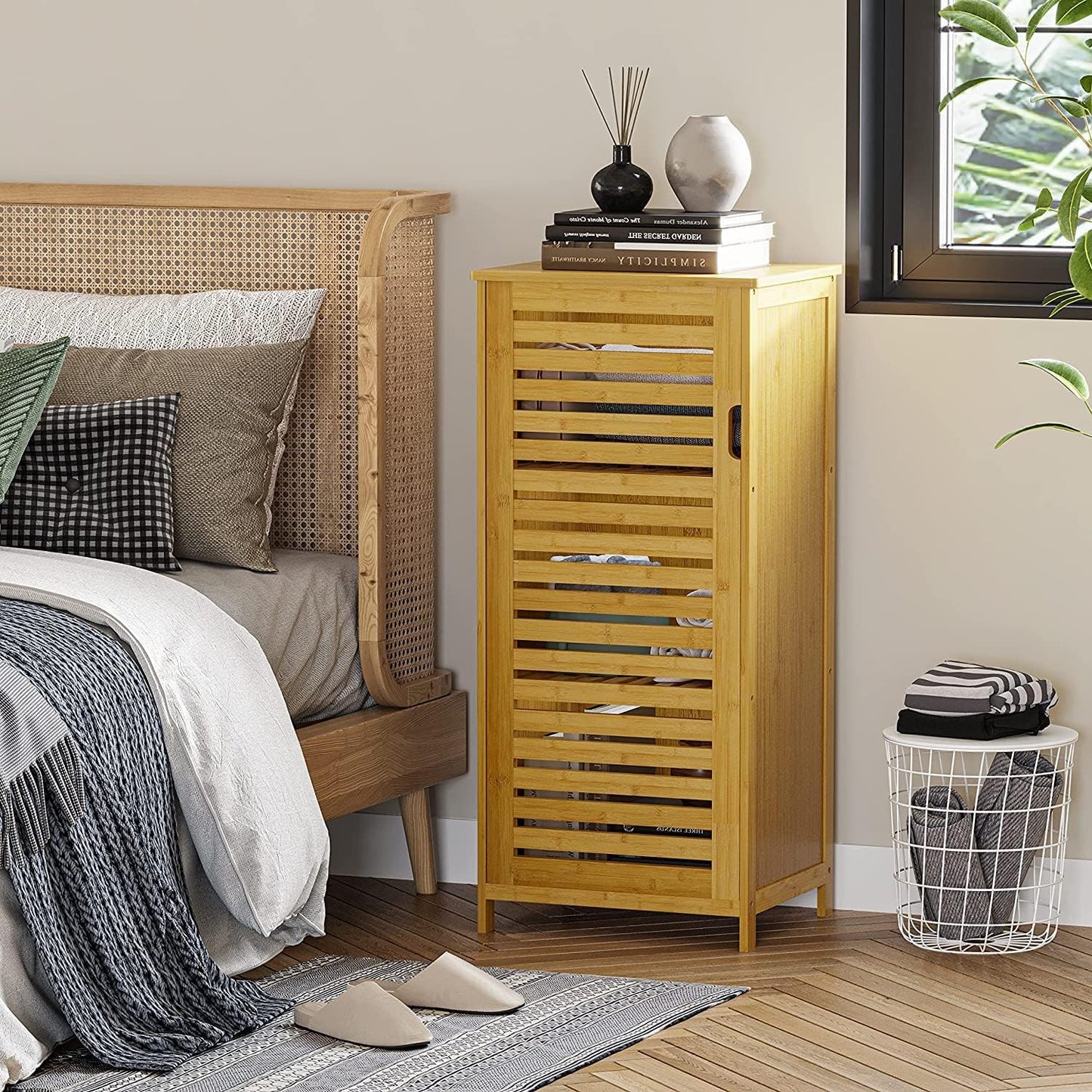 Narrow Bamboo Cabinet