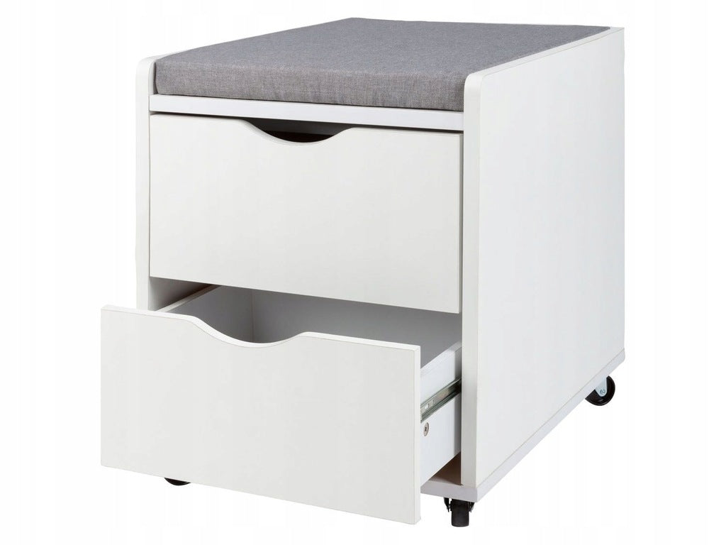 Livarno Home Mobile Pedestal with 2 Drawers and Seat Cushion