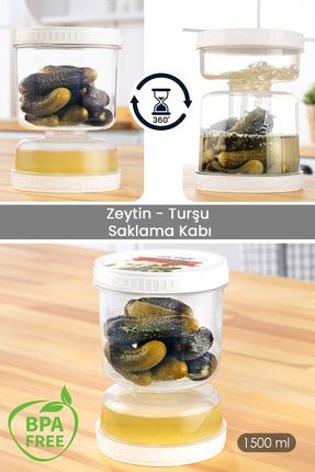 Strainer Leakproof Olive Pickle Jar Storage Container