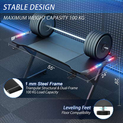 HLDIRECT Gaming Desk  Y14-L  BLACK