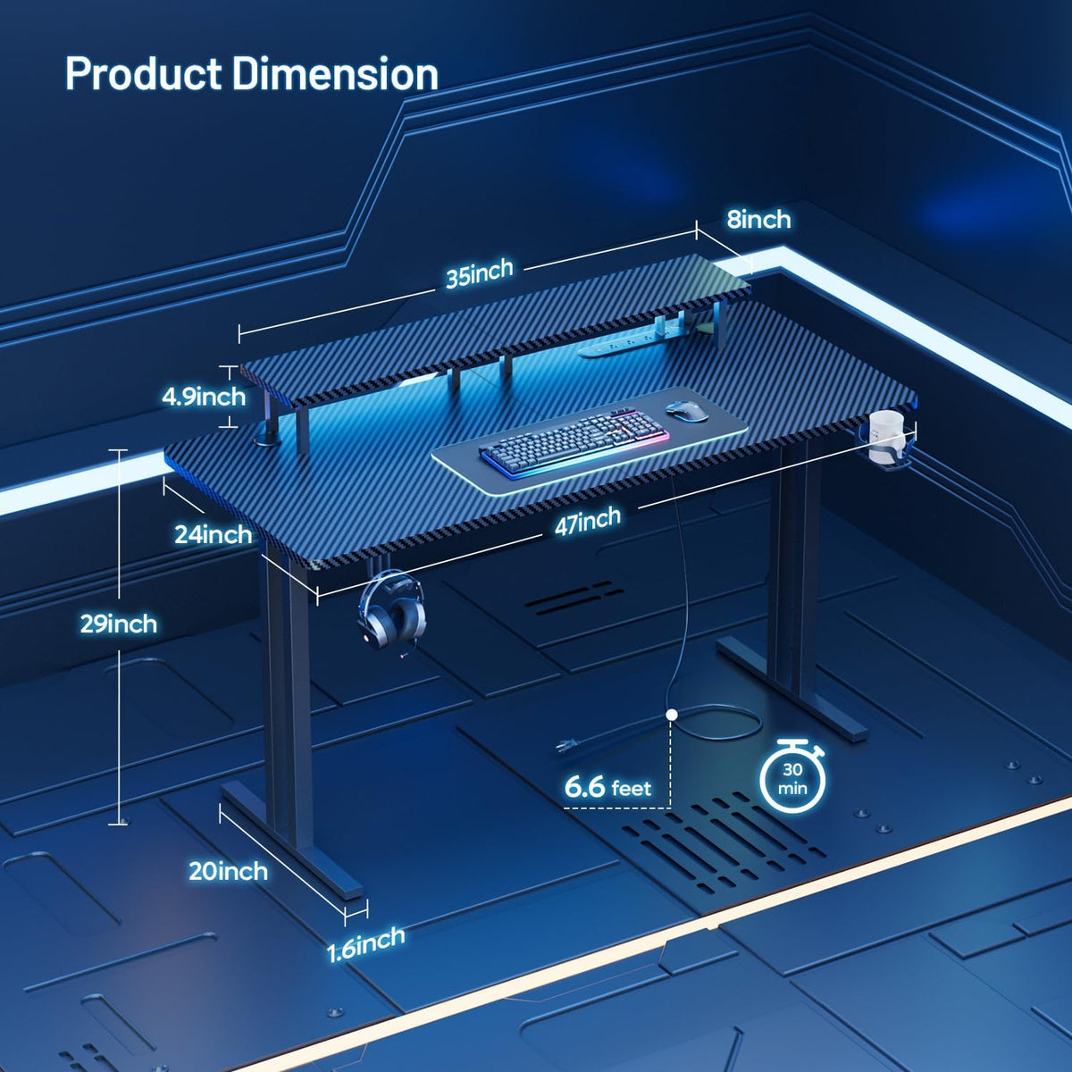 HLDIRECT Gaming Desk II12BLACK