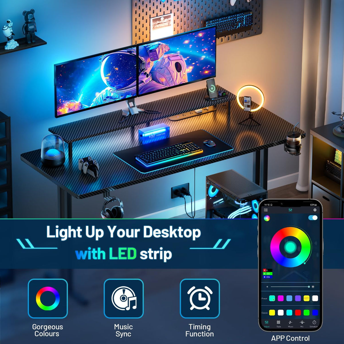 HLDIRECT Gaming Desk II12BLACK