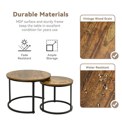 Hawsaiy 2-in-1 Nesting Coffee Table Set FU02001YL