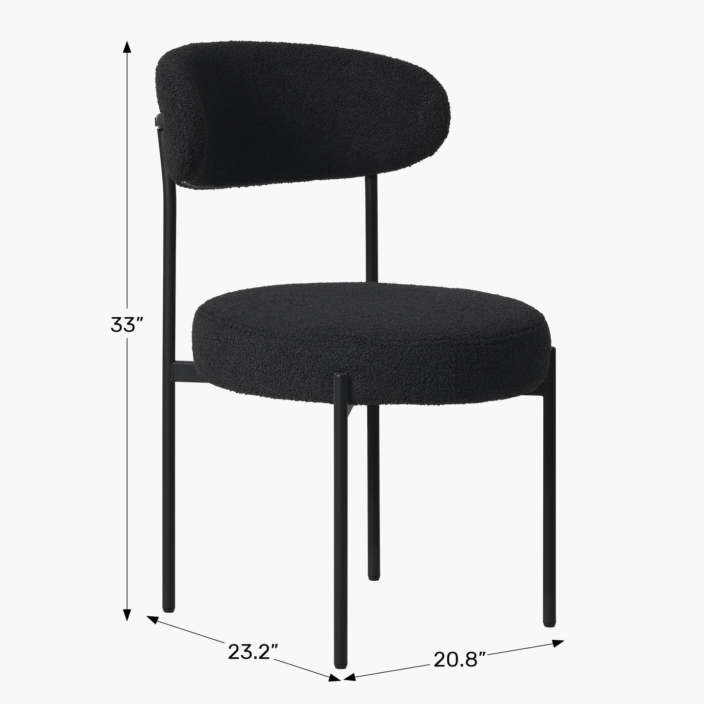 WestinTrends Alexandria Mid-Century Modern Upholstered Sherpa Round Dining Chairs Set of 4