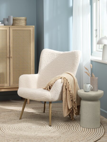 Yaheetech Modern Armchair Sherpa Fabric