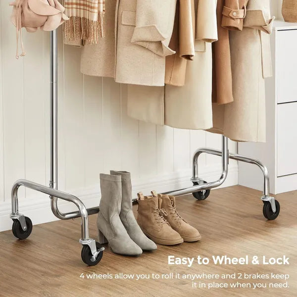 SONGMICS Heavy Duty Clothes Rack on Wheels