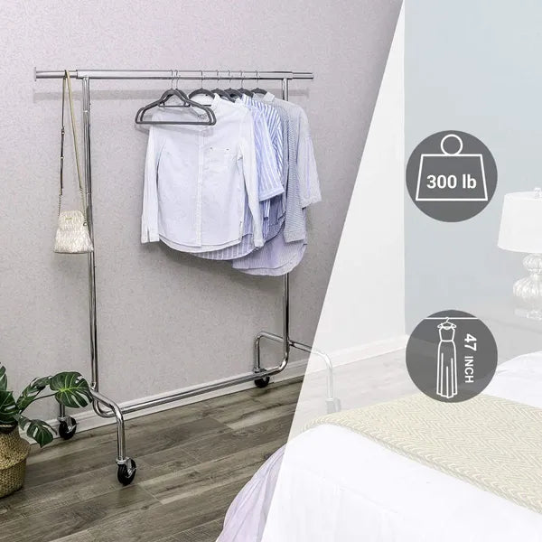 SONGMICS Heavy Duty Clothes Rack on Wheels