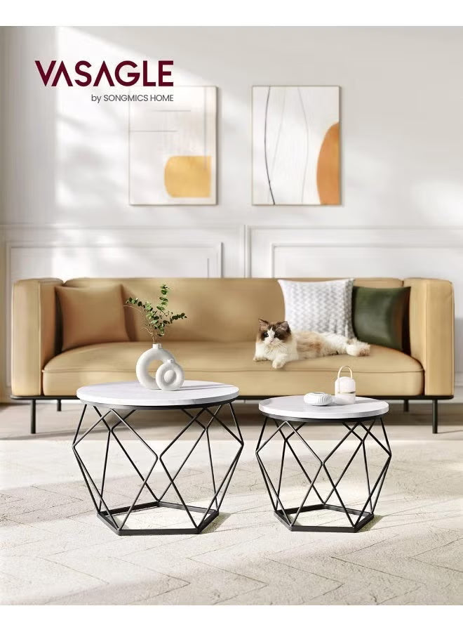 VASAGLE Set of 2 Round Coffee Tables LET040WA01