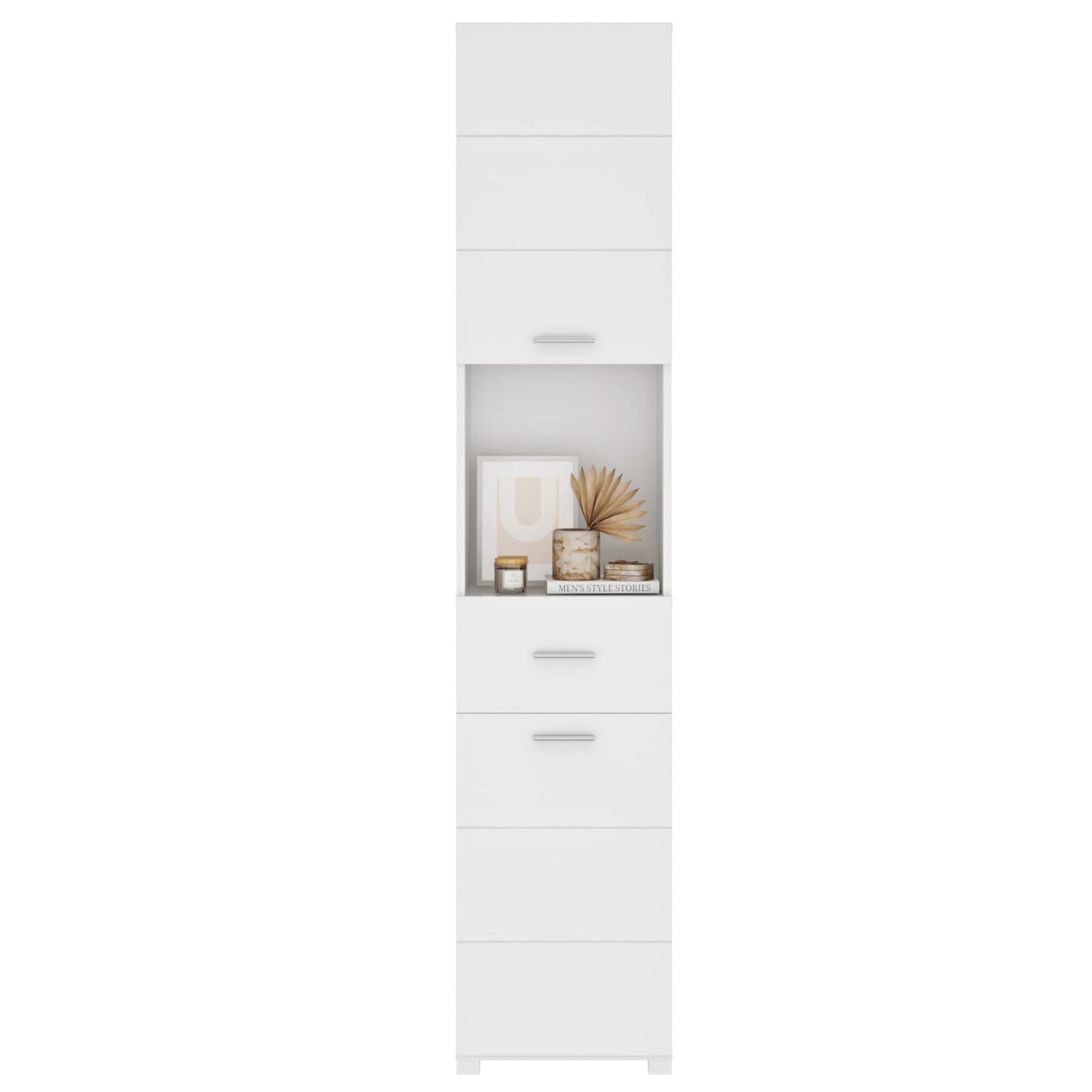 Homfa White Bathroom Storage Cabinet with Doors and Shelves, Modern Wood Style
