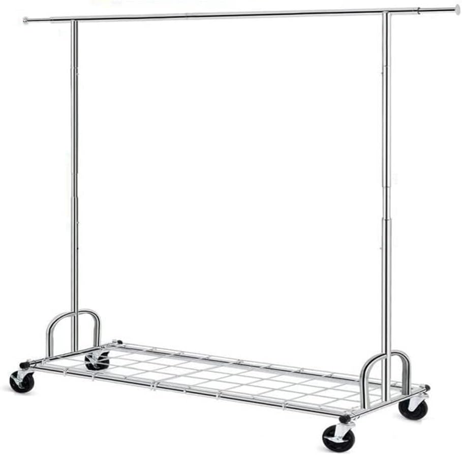Simple Adjustable 2-in-1 Heavy Duty Clothing Garment Rack