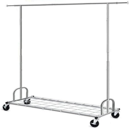 Simple Adjustable 2-in-1 Heavy Duty Clothing Garment Rack