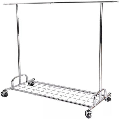 Simple Adjustable 2-in-1 Heavy Duty Clothing Garment Rack