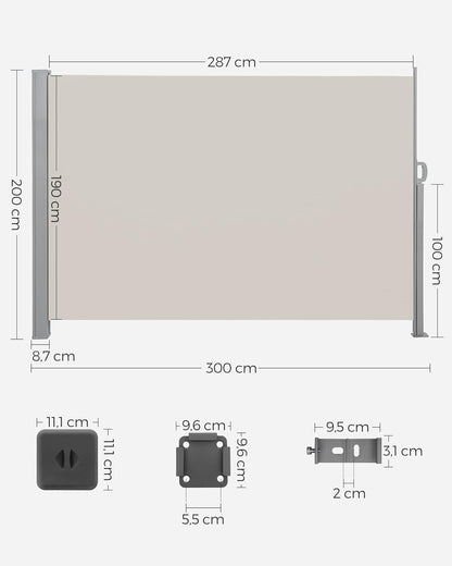 SONGMICS Side Awning for Balcony and Terrace GSA200K02