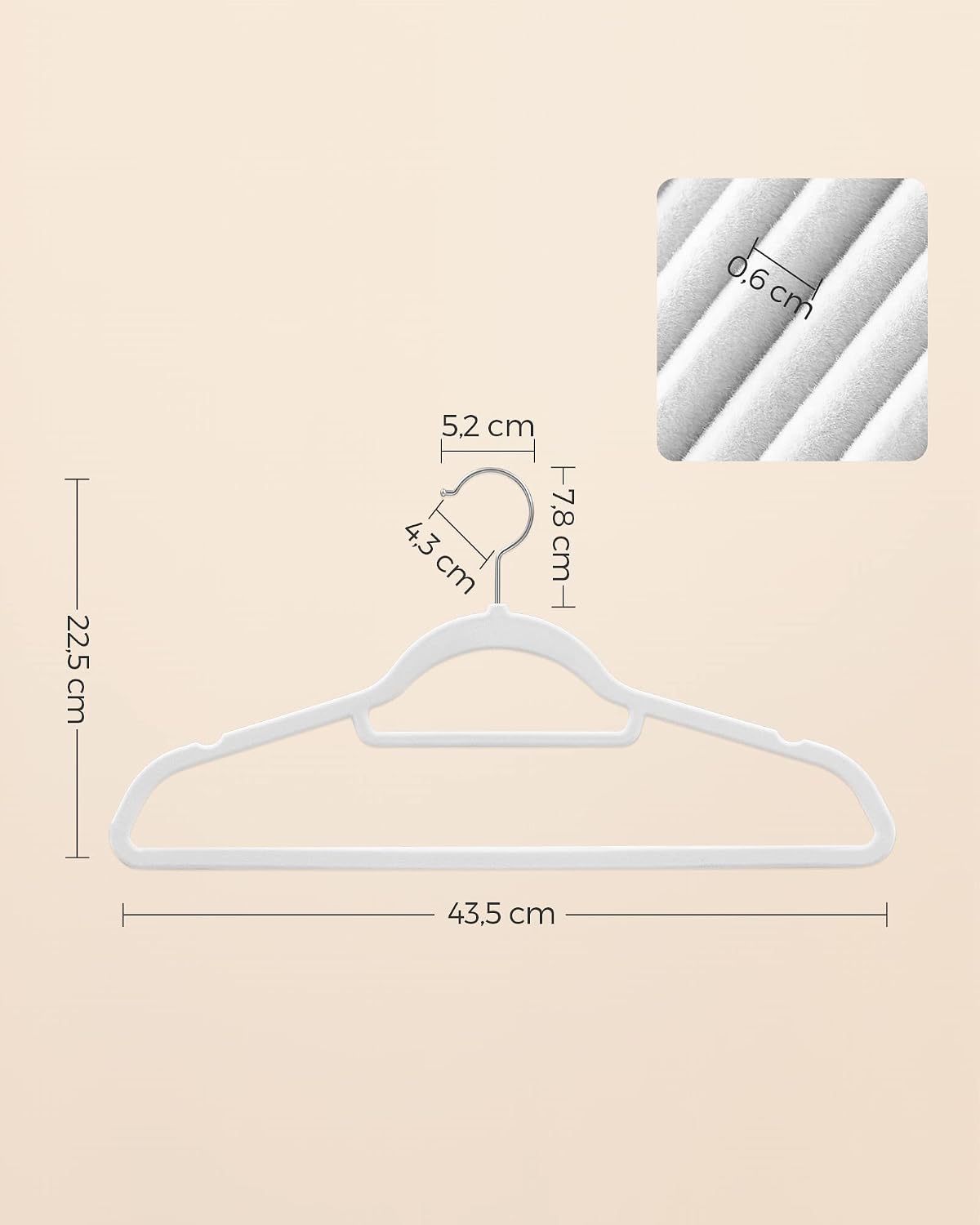 SONGMICS Velvet Hangers, Set of 50 CRF021W02