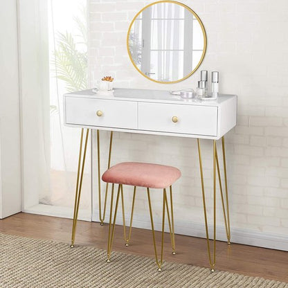 EUGAD Dressing Table with Stool and Wall Mount Mirror makeup vanity