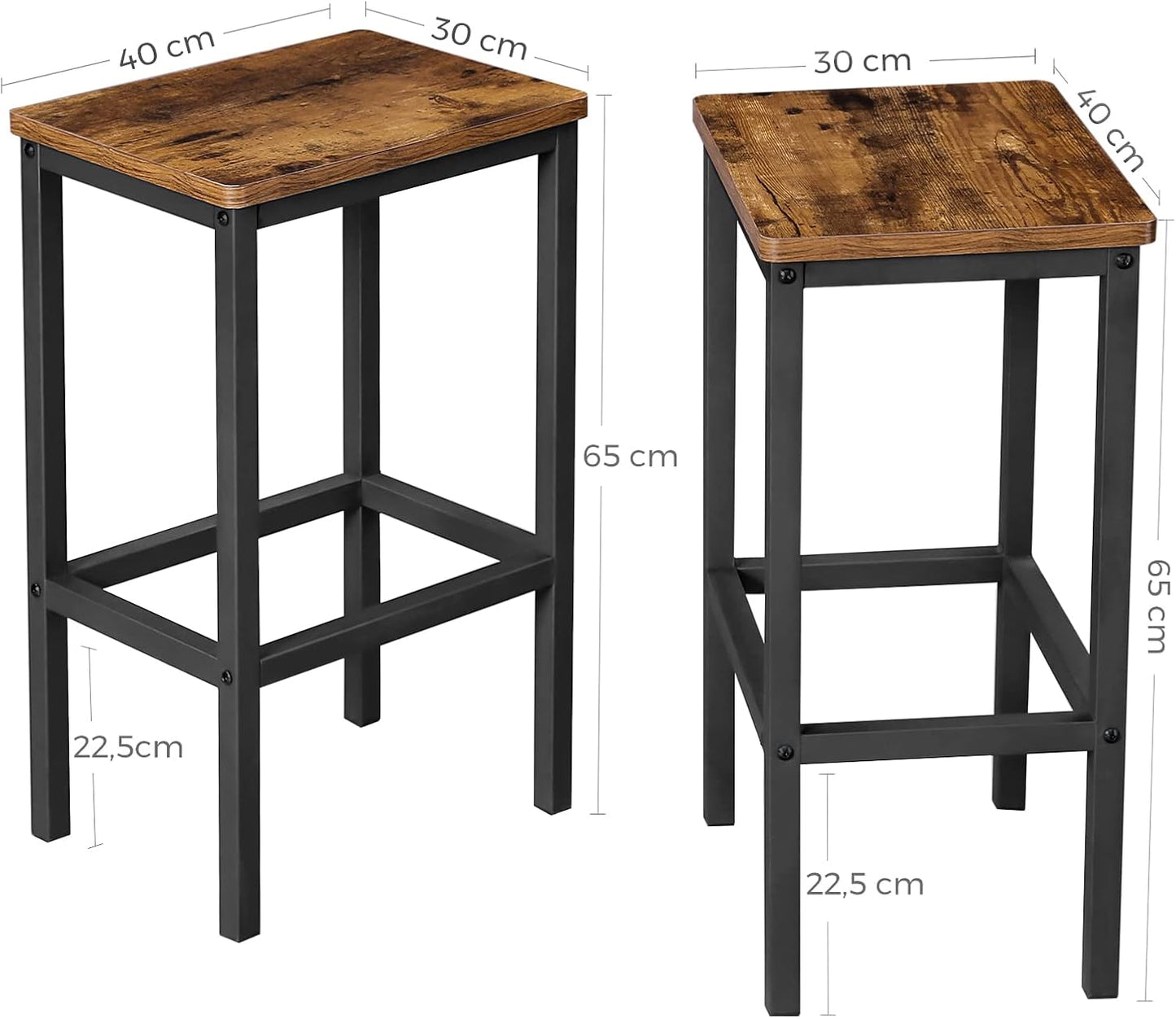 VASAGLE Bar Stools Set of 2