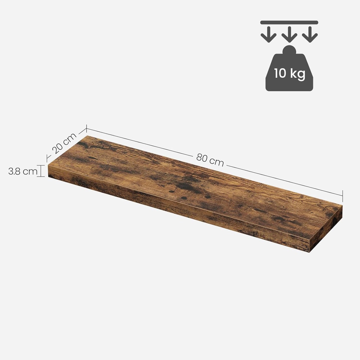 VASAGLE CUSTOS Collection Wall Shelf, Floating Shelf LWS28BXV1