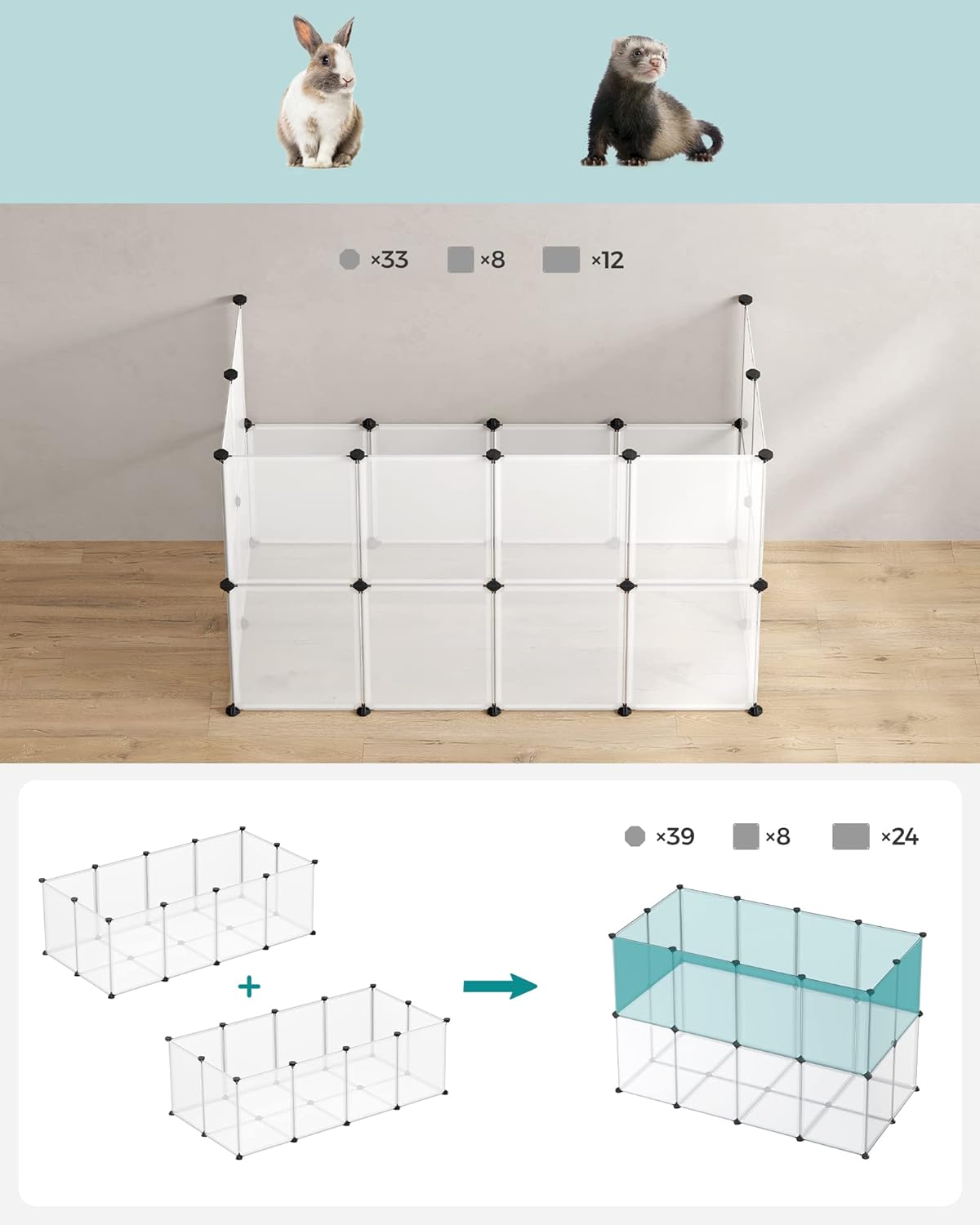 SONGMICS Pet Playpen with Floor