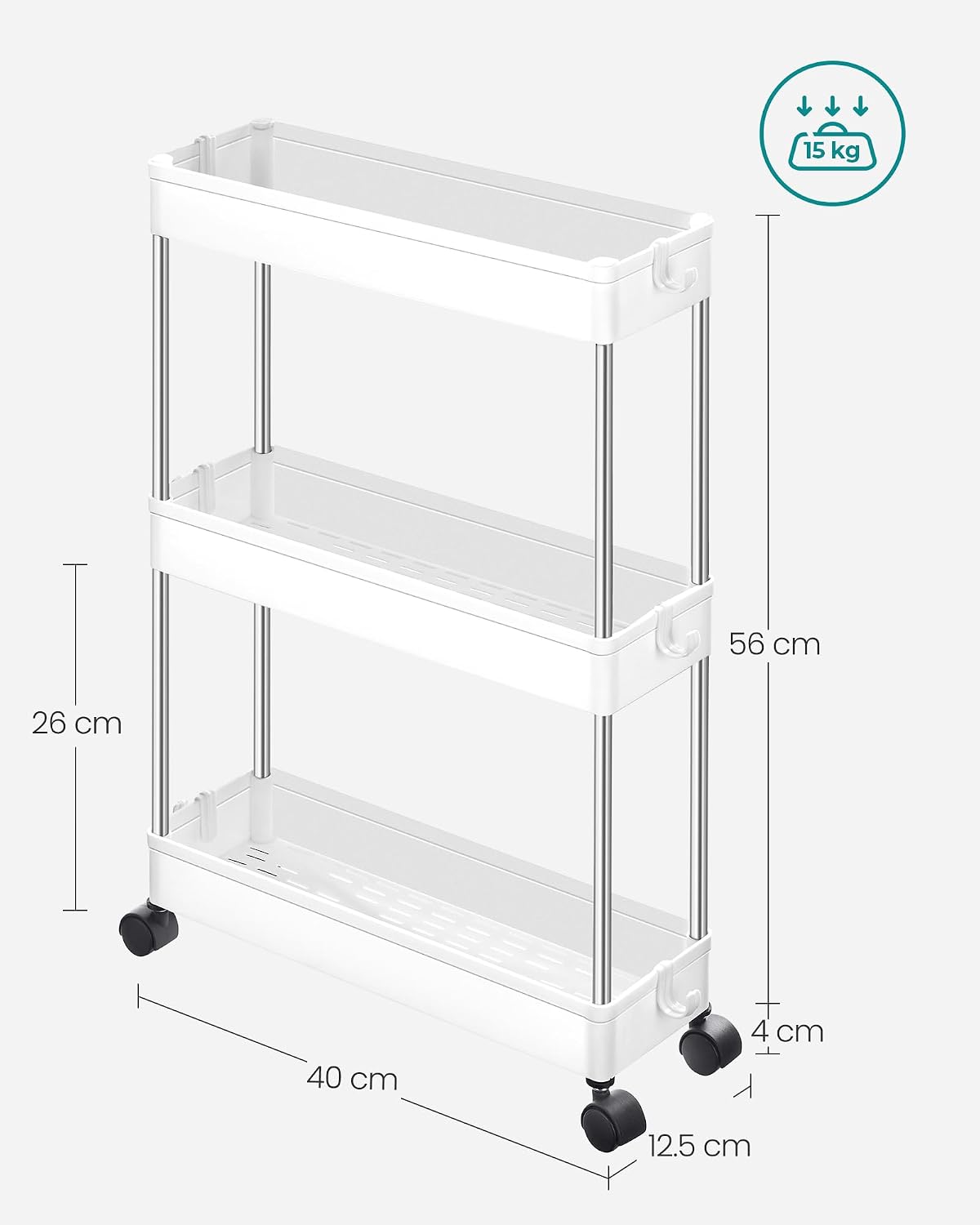 SONGMICS Kitchen Wagon, Kitchen Rack KSC007W01V1