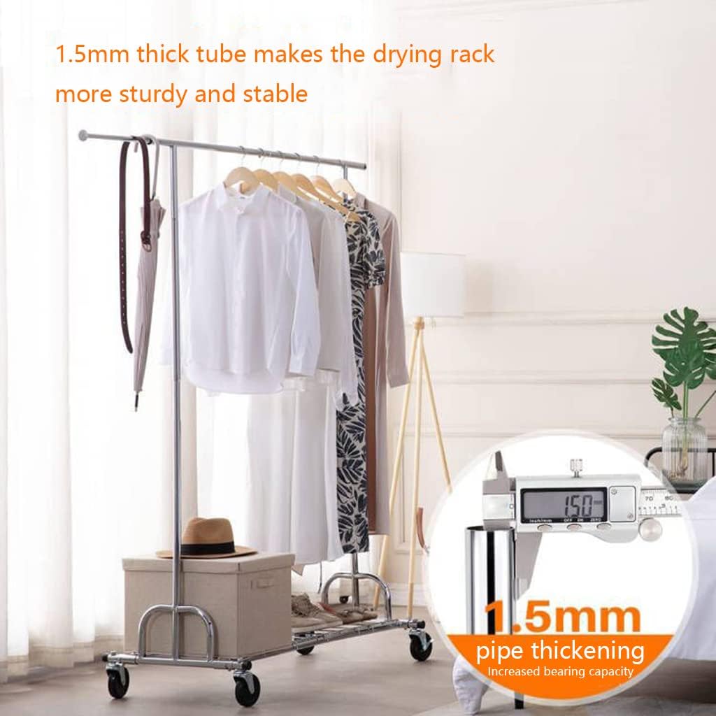 Simple Adjustable 2-in-1 Heavy Duty Clothing Garment Rack