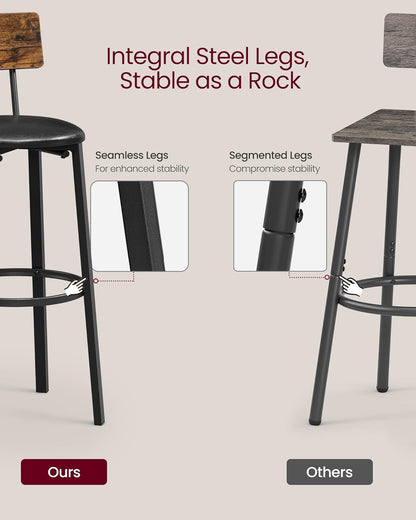 VASAGLE Bar Stools, Set of 2