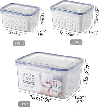 Draining Basket Containers set 3 pcs