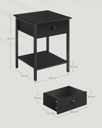 VASAGLE Set of 2 Bedside Table