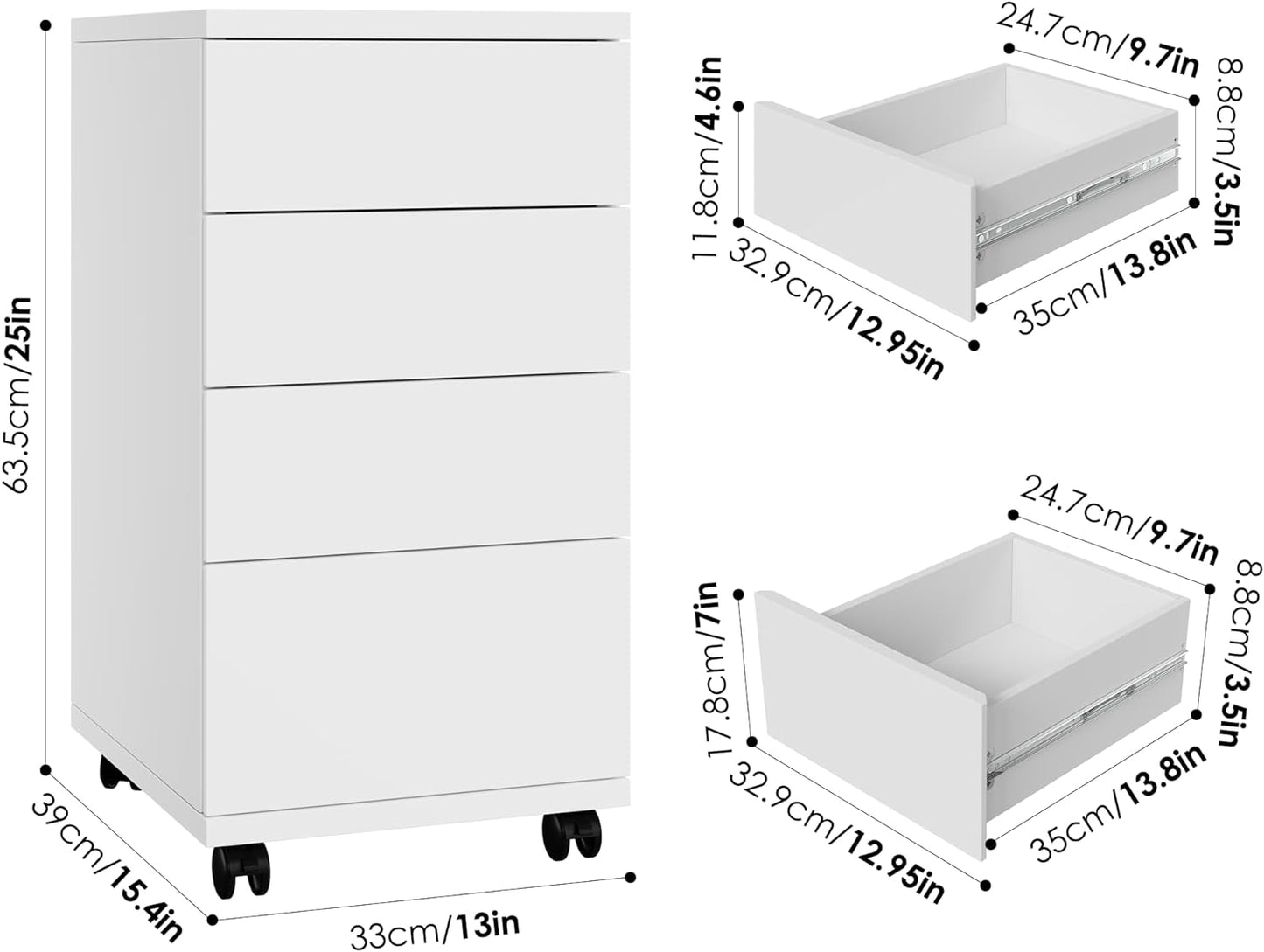 HOCSOK Rolling Cabinet beside Desk