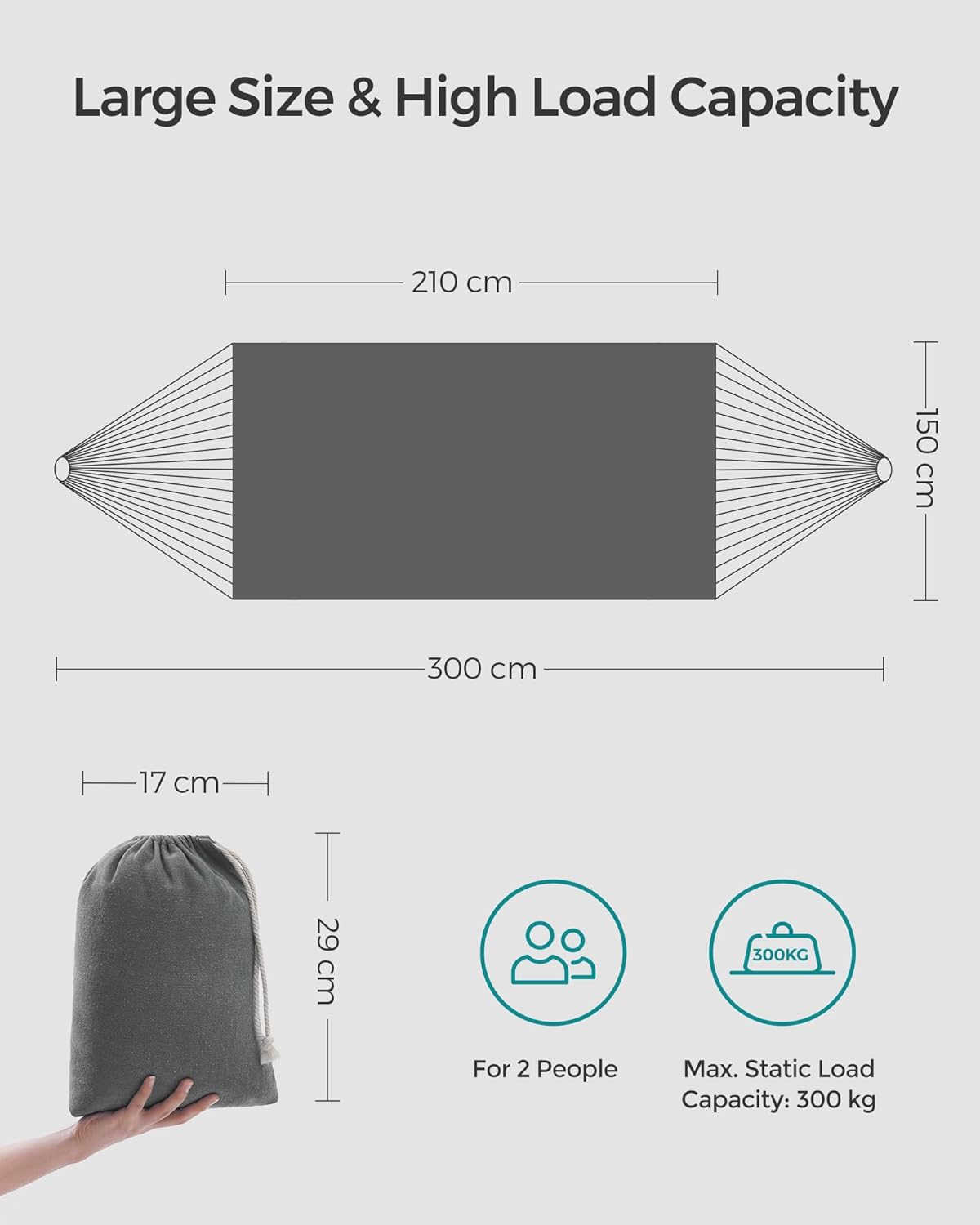 SONGMICS Double Hammock GDC15M GDC15GY