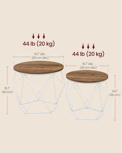 VASAGLE SET OF 2 Round Coffee Table