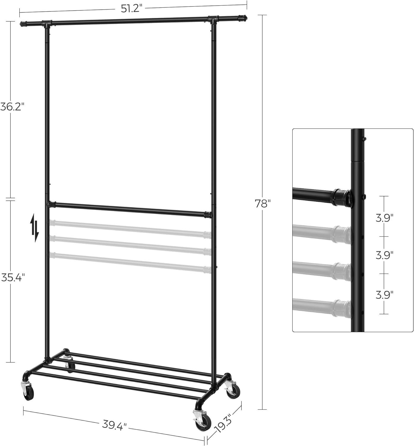 SONGMICS Heavy-Duty Clothes Rack