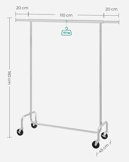 SONGMICS Heavy Duty Clothes Rack on Wheels