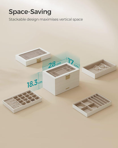 SONGMICS Stackable Jewellery Trays