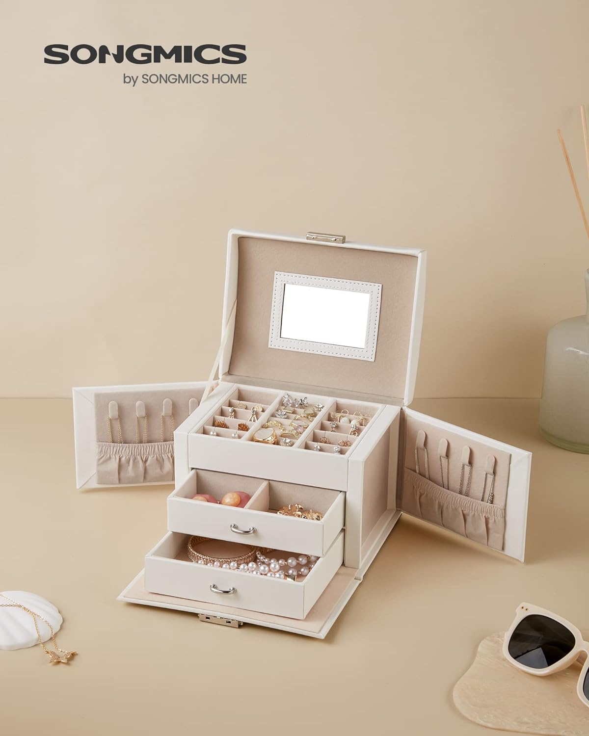 SONGMICS 3 Tier Jewellery Box