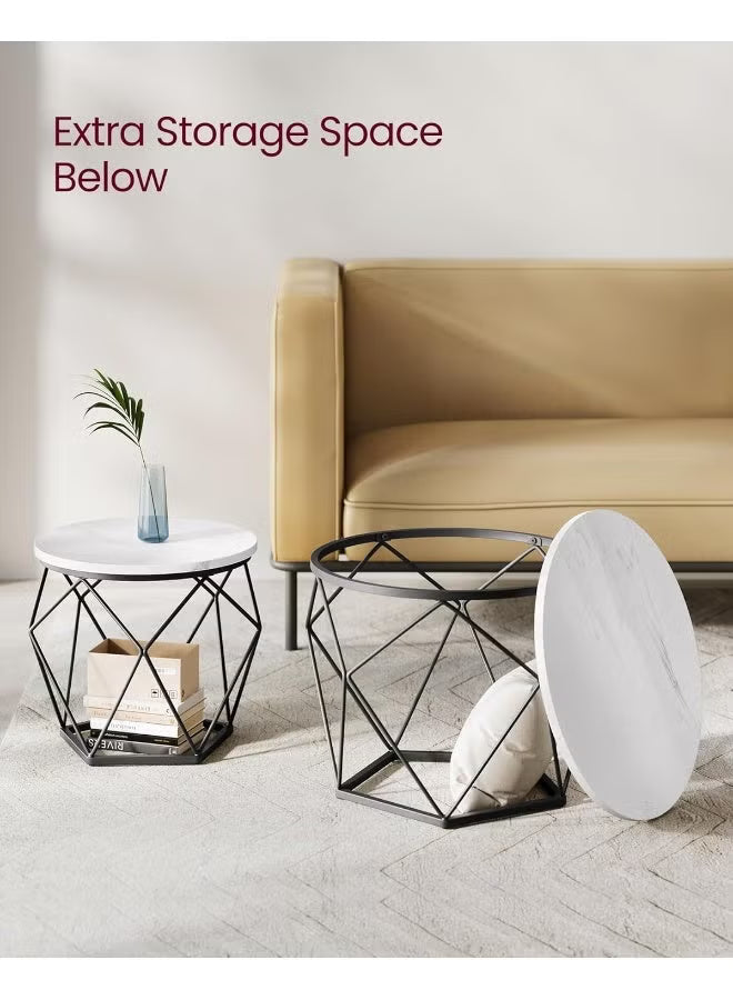 VASAGLE Set of 2 Round Coffee Tables LET040WA01